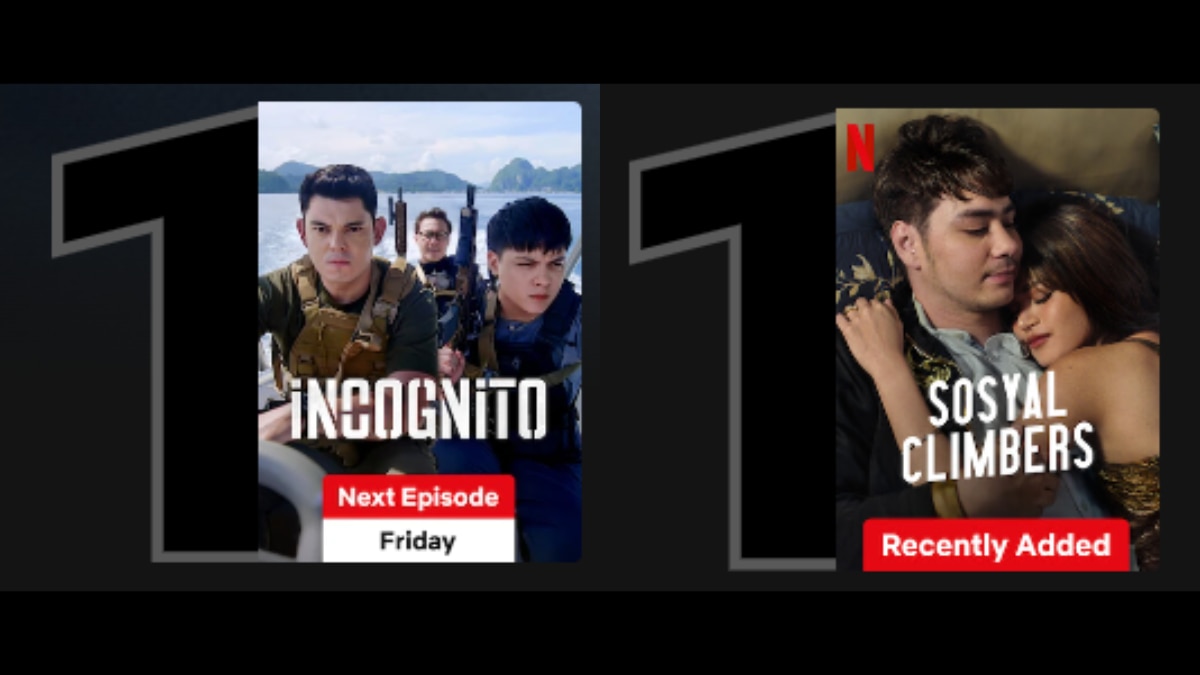 ABS-CBN Studios dominate Netflix PH as "Incognito" and "Sosyal Climbers" both hit No. 1