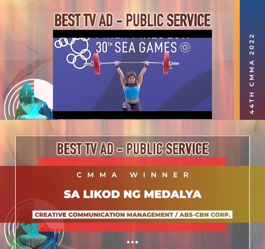 ABS CBN SA LIKOD NG MEDALYA WINS BEST TV AD PUBLIC SERVICE