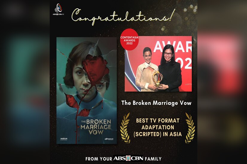 "The Broken Marriage Vow" wins Best TV Format Adaptation in Asia at 2022 ContentAsia Awards