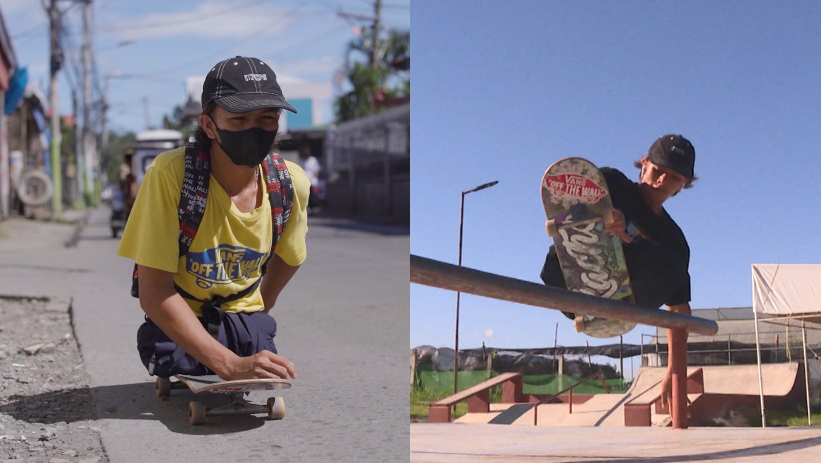  Teen born without legs do skateboarding in Noli's 