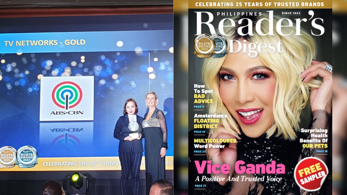 ABS-CBN and Vice Ganda among the most trusted by Filipinos based on Reader’s Digest Trusted Brands Awards 2023