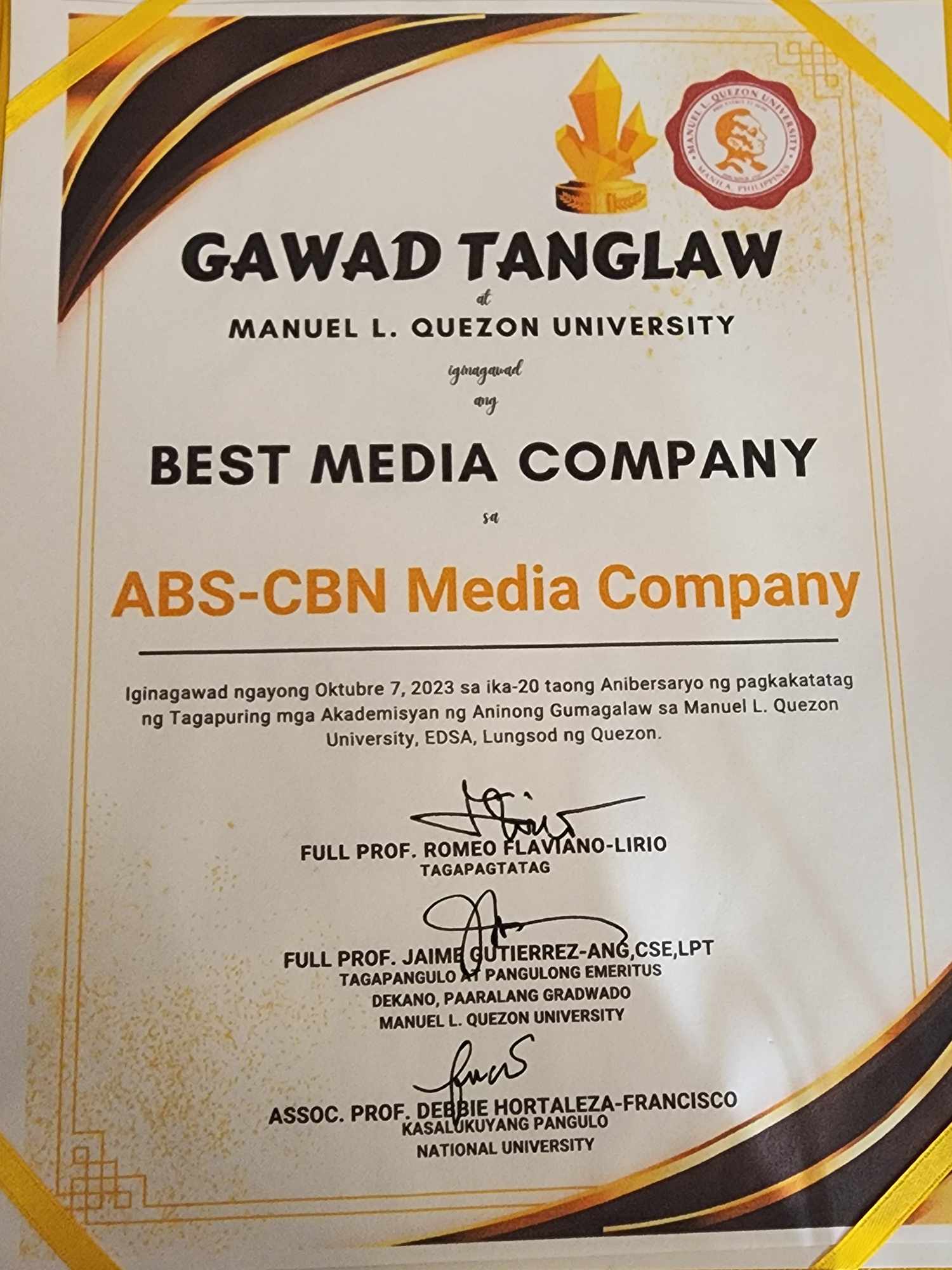 ABS CBN BEST MEDIA COMPANY