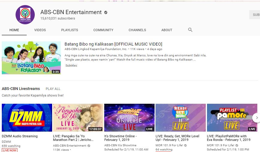 ABS CBN Entertainment wins Most Influential YouTube Channel