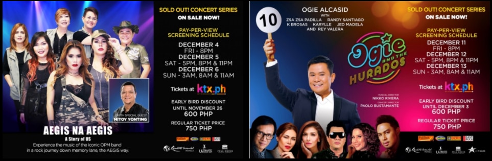 OPM legends Aegis and Ogie Alcasid  headline musical offerings on KTX.PH this December