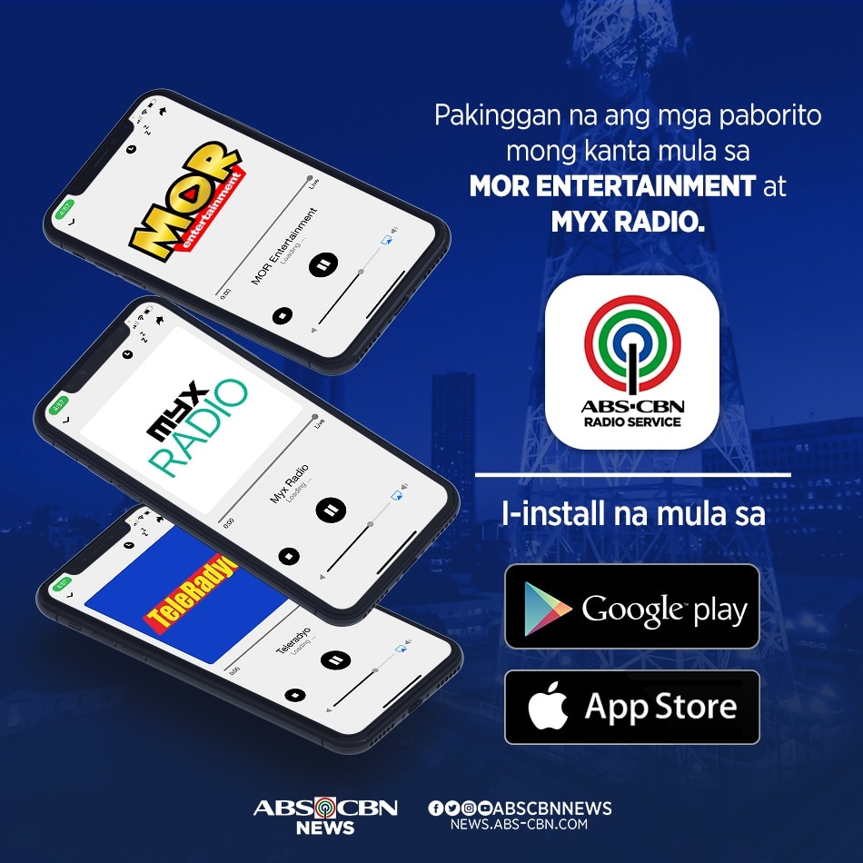 Mapakikinggan na ang MOR Entertainment at MYX Radio sa ABS CBN Radio Service App