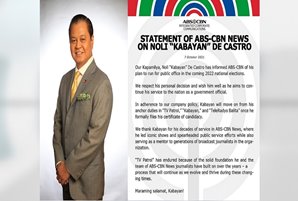 Statement of ABS-CBN News on Noli “Kabayan” De Castro