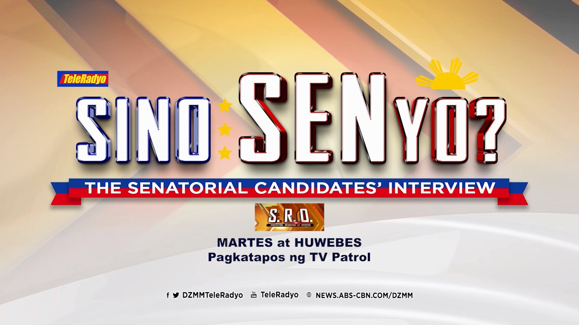 Samahan sina Alvin at Doris sa SRO para sa SINO SENYO The Senatorial Candidates' Interview