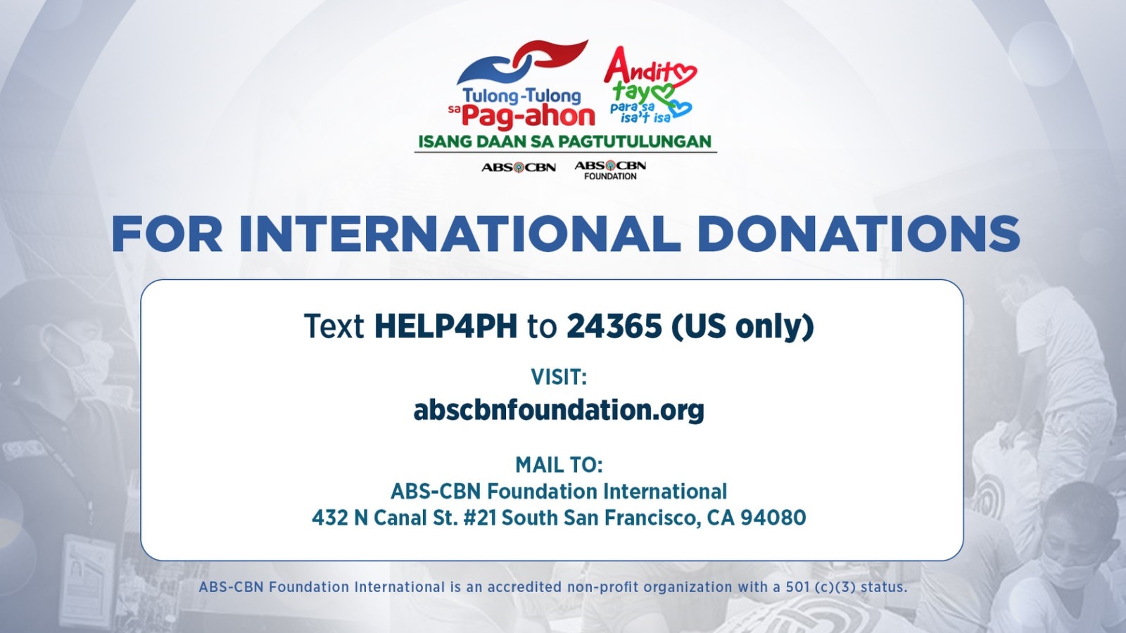 For international donations