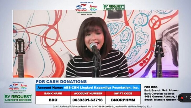 Regine Velasquez Alcasid in By Request A Benefit Concert for Odette survivors on Day 1 of ABS CBN's 100 Days of Fundraising_