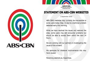 Statement on ABS-CBN websites