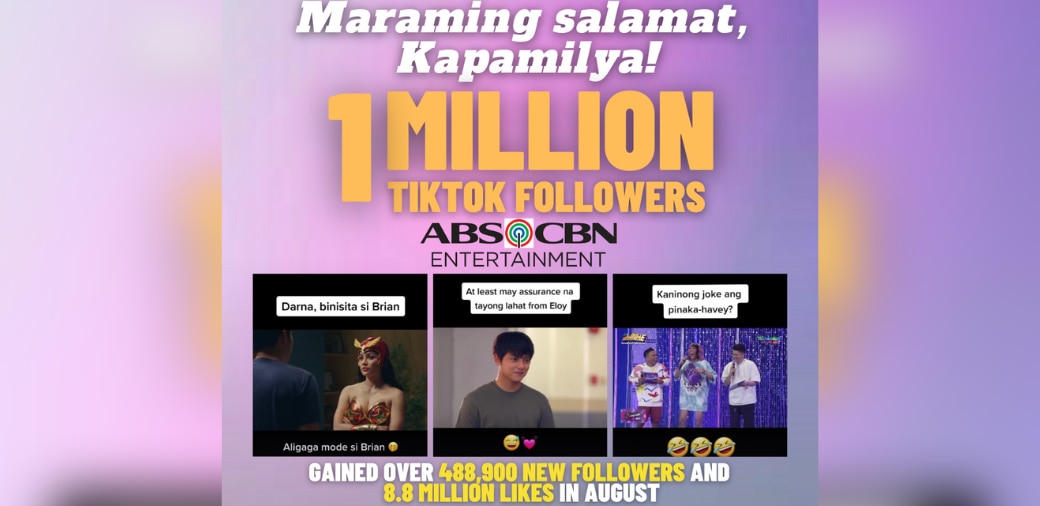 ABS-CBN Entertainment racks up 1 million TikTok followers
