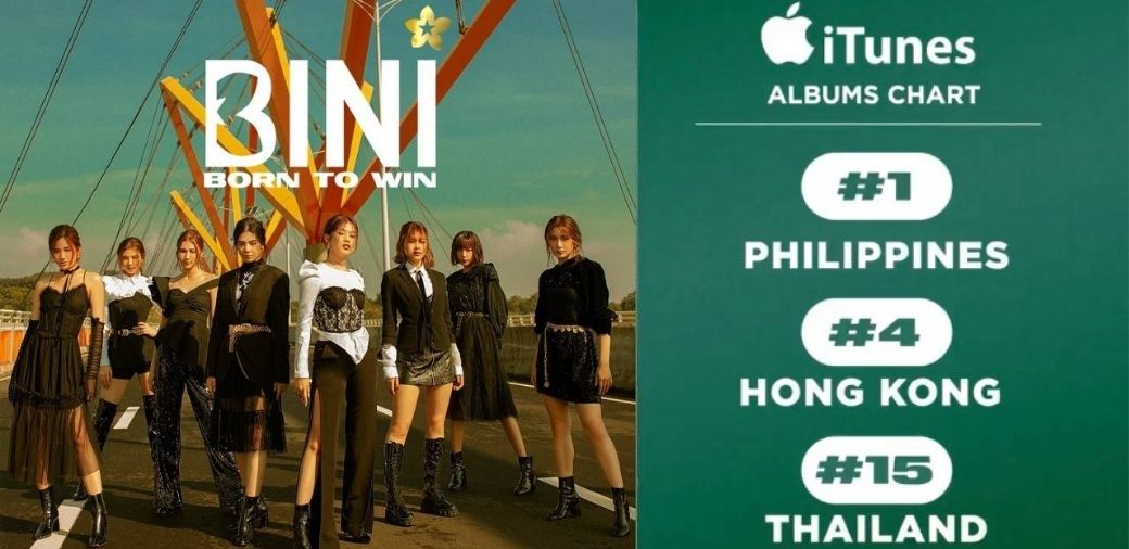 BINI's "Born to Win" debut album peaks at no. 1 on iTunes Philippines