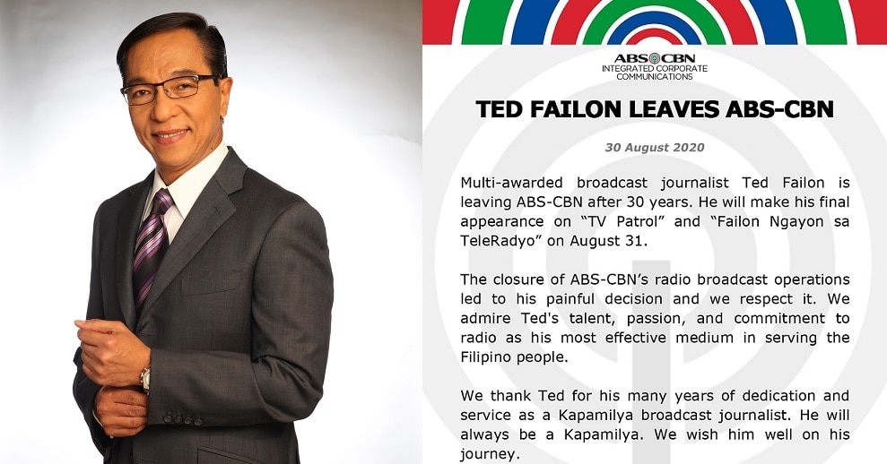 Ted Failon leaves ABS-CBN