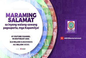 ABS-CBN Entertainment now the most subscribed, most viewed YouTube channel in Southeast Asia