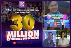 ABS-CBN Entertainment YouTube channel hits 30 million-subscriber mark