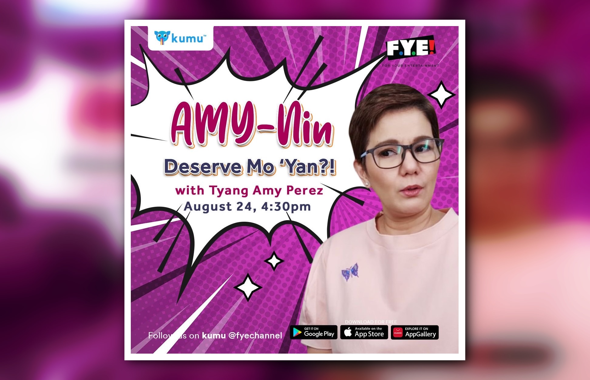 Tyang Amy hosts FYE channel's new talk show "Amy-nin"