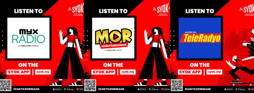 ABS-CBN's MYX Radio, MORe, and TeleRadyo now on Malaysia's leading digital platform, SYOK
