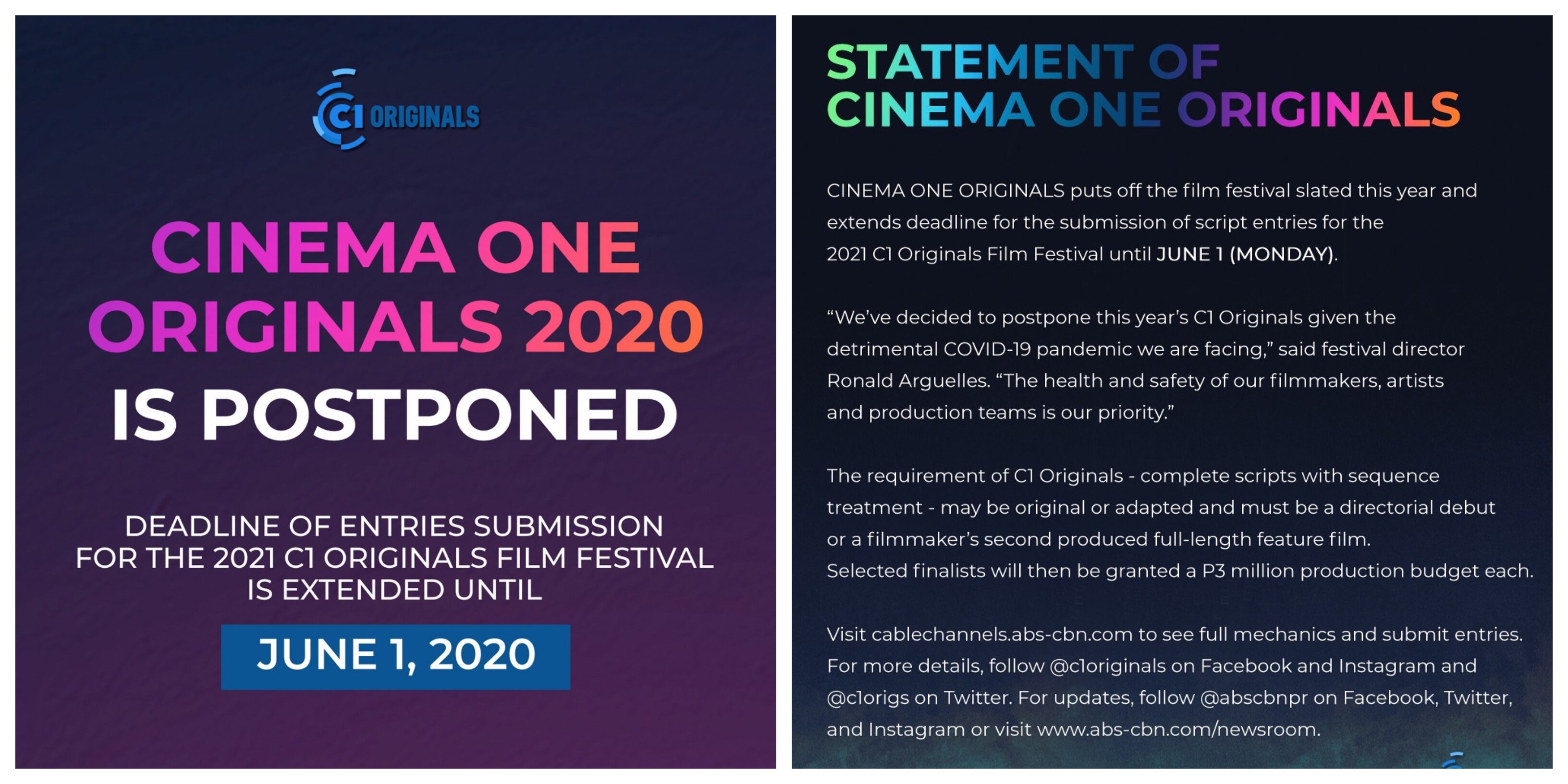 Cinema One Originals postpones this year's festival