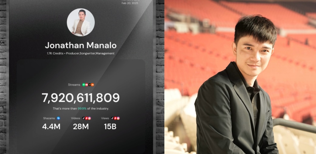 Jonathan Manalo is most streamed Filipino songwriter-producer, earns 7.9B streams across multiple platforms