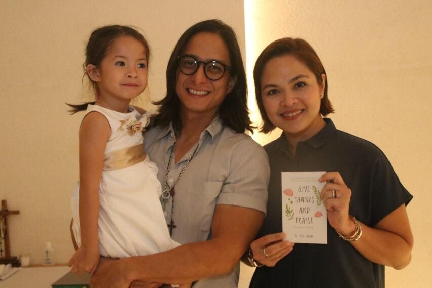 The Agoncillo family Ryan, Judy Ann, and Luna at the launch of Give Thanks and Praise book