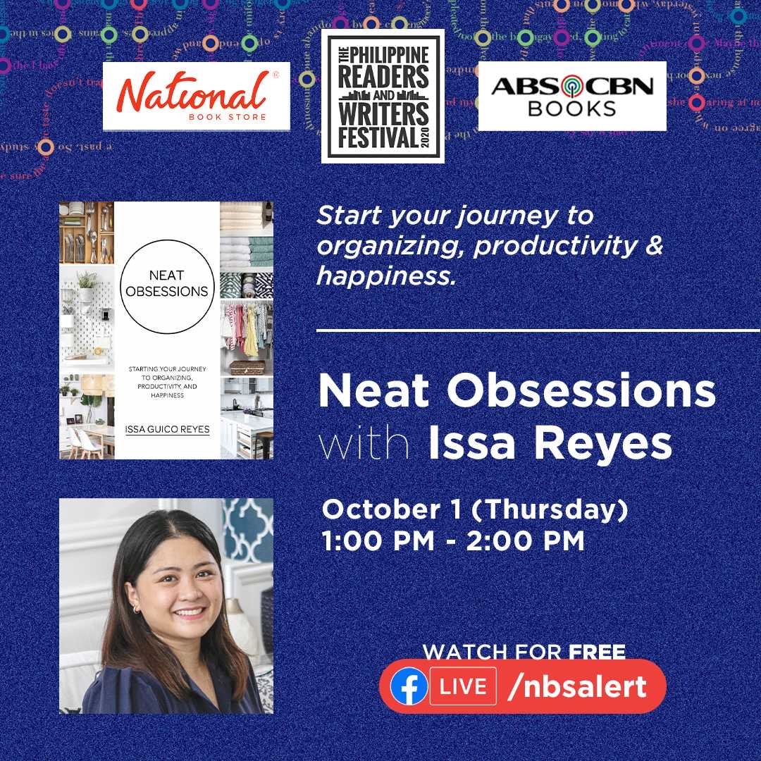 Watch Neat Obsessions' author Issa Reyes at the Philippine Readers and Writers Festival on October 1 via NBS Facebook page