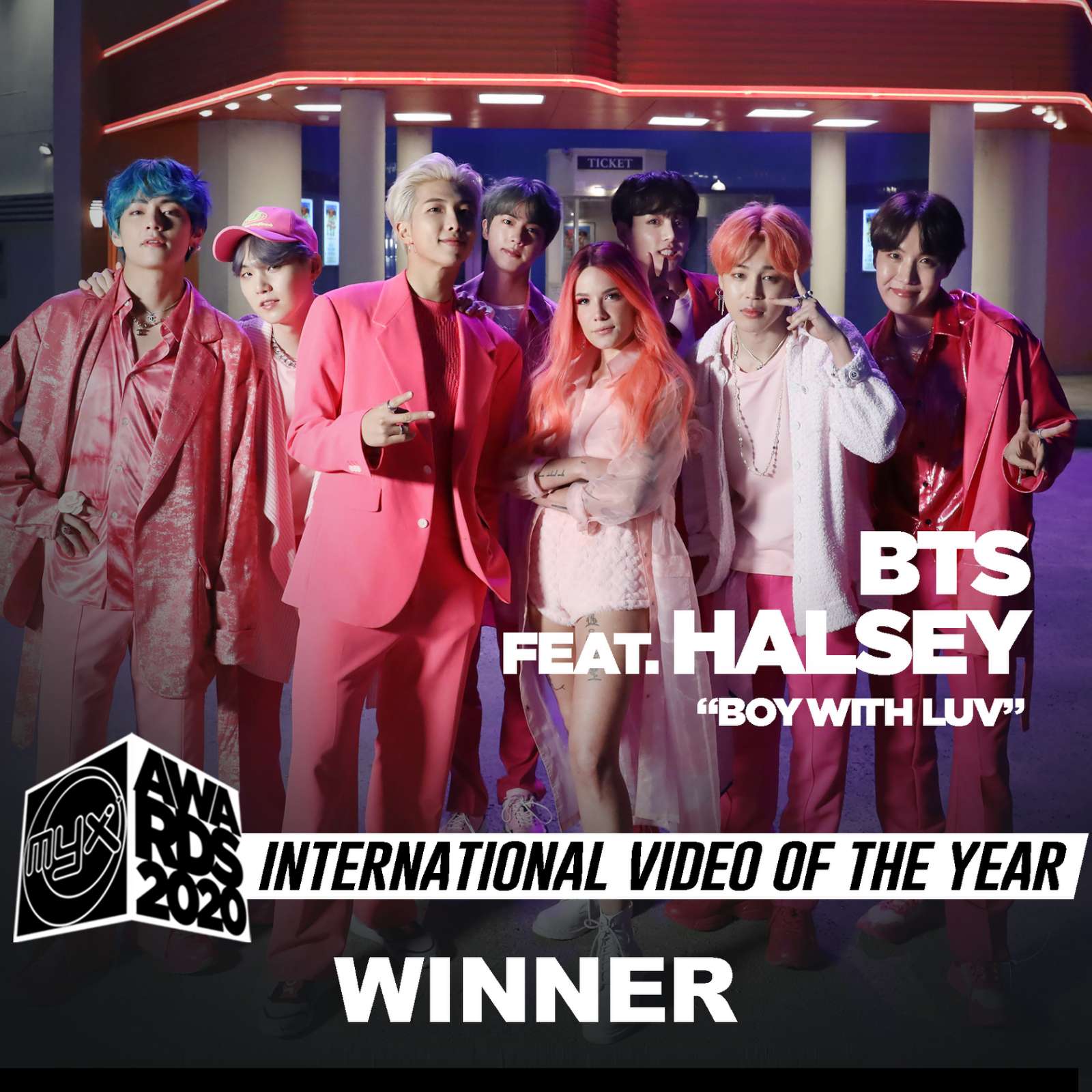 Boy With Luv by BTS feat  Halsey is International Video of the Year