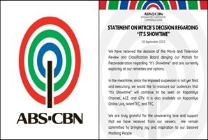 Statement on MTRCB's decision regarding "It's Showtime"