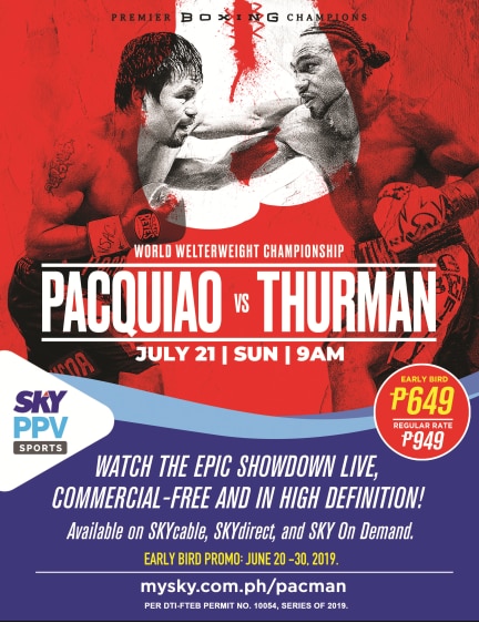 Pacquiao vies for WBA Super Welterweight belt against Thurman