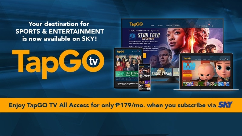 Stream live TV on the go via the TapGo TV app available on SKY