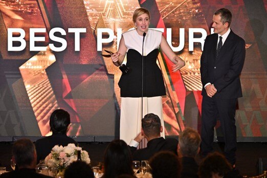 Director Greta Garwig Accepting The 2024 ASTRA Film Awards Best Director Award For Barbie