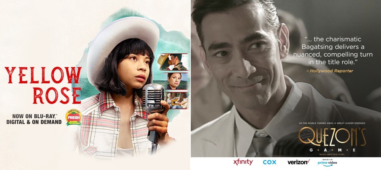 Celebrated film festival circuit winners, "Yellow Rose" and "Quezon's Game" now available on giant streaming platforms