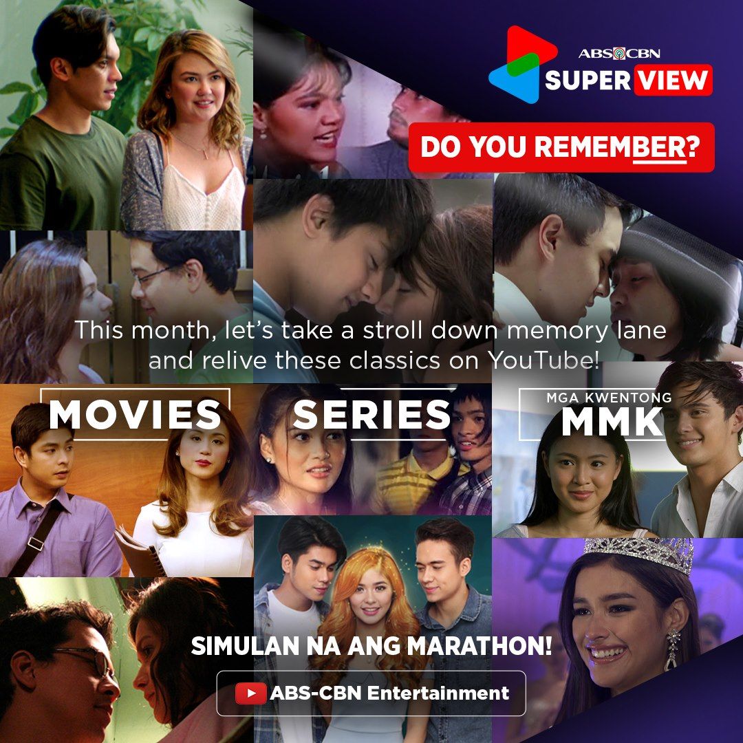 ABS CBN Superview Series, hit movies, and MMK classics on YouTube