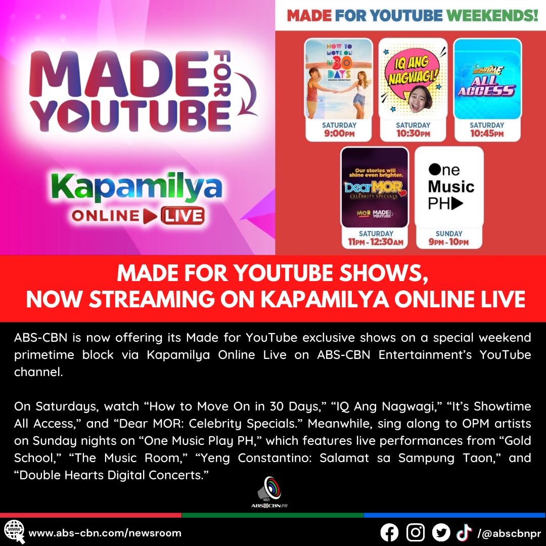 ARTCARD (ENG) MADE FOR YOUTUBE SHOWS ON KAPAMILYA ONLINE LIVE