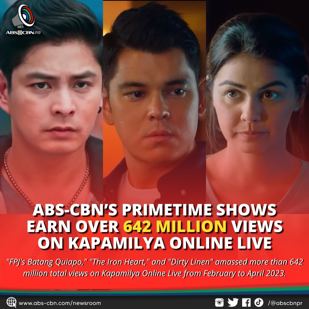 ARTCARD (ENGLISH) ABS CBN’S PRIMETIME SHOWS EARN OVER 642 MILLION VIEWS ON KAPAMILYA ONLINE LIVE