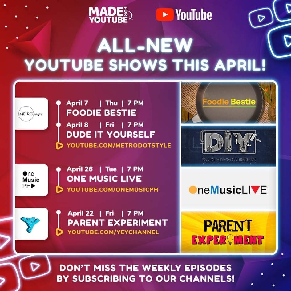 New Made for YouTube shows this April